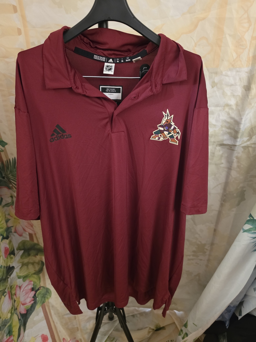Adidas Arizona Coyotes Utah HC NHL Polo Shirt Men’s 2X L Red Short Sleeve
